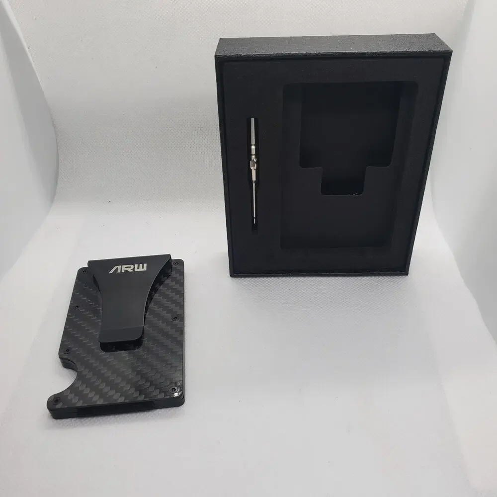 Slim Carbon Fiber Wallet RFID Blocking Minimalist Card Holder Money Clip NEW